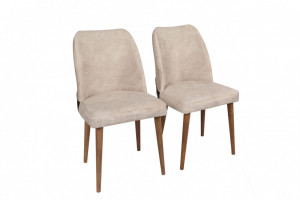 Set 2 scaune Model Nova, Bej, 50x49x90 cm