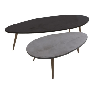 Set 2Masute de Cafea Model Monty, Negru/Gri, 116x46x46 cm - Img 3