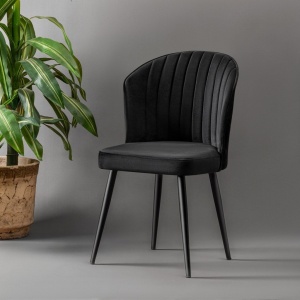 Set 4 scaune Model Rubi, Negru, 52x42x85 cm - Img 1