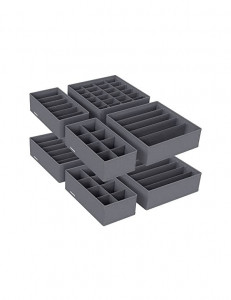 Set 8 organizatoare pentru sertare, Songmics, 32 x 10 x 32 cm, RUS08GY, Gri - Img 2