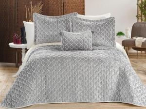 Set Cuvertura Pat Dublu Model Brillance Grey