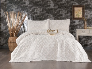 Set Cuvertura Pat Dublu Model Merlin Cream
