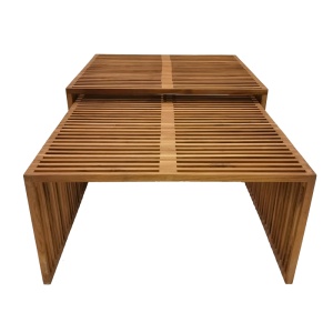 Set de 2 măsuțe laterale Tinnie I, natural, 86x80x46 cm - Img 5