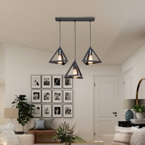 Set de 3 lustre Lich, negru, 60x24x75 cm - Img 2