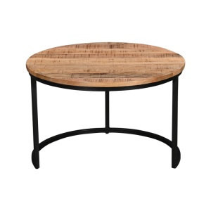 Set de 3 măsuțe de cafea Frina, natural/negru, 70x70x45 cm - Img 4
