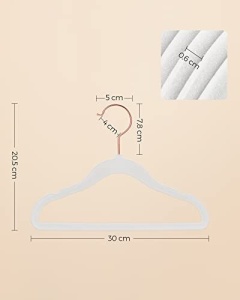 Set de 50 umerase de catifea pentru copii, Songmics, Alb, 30x0.5x20.5 cm - Img 7