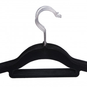 Set de 50 umerase de catifea, Songmics, Negru, 42.7x22x0.6 cm - Img 6