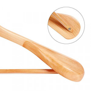Set de 6 umerase din lemn, Songmics, Natural-Argintiu, 44.5x23.5x5.5 cm - Img 6
