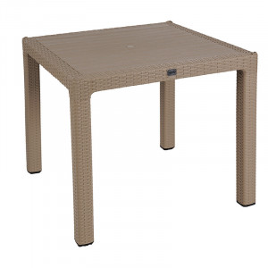 Set de gradina masa si scaune Explore, Confident set 5 piese plastic cappuccino 90x90x73.5 cm - Img 2