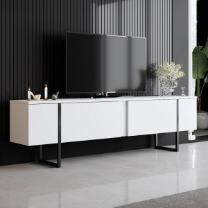Set de mobilier pentru living Luxe, Alb Negru - Img 5