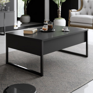 Set de mobilier pentru living Luxe, Antracit- Negru - Img 3
