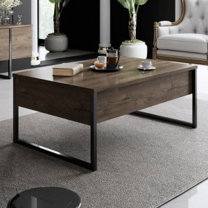 Set de mobilier pentru living Luxe, Nuc- Negru - Img 4