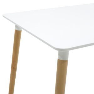 Set Masă si 4 Scaune Natali-Gaston, alb/natural, 120x80x76 cm - Img 6