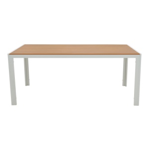 Set Masa si Scaune de Exterior, 7 Piese, Model Nares-Norture, Natural/Alb, 180x90x72.5 cm - Img 3