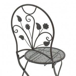 Set Masa si Scaune Gradina Antracit 3 Piese Gri Inchis Antique - Img 7