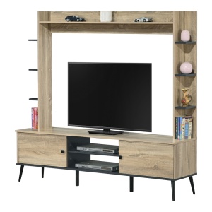 Set mobilă TV Zezan, stejar sonoma/gri închis, 182.5x40x162 cm - Img 3