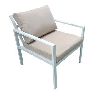 Set mobilier de grădină Gardenly, 4 piese, alb/bej - Img 4