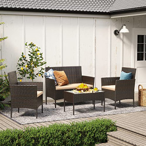 Set mobilier de gradina, Songmics, Maro, 58x49x85 cm - Img 3