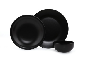Set veselă din ceramică, 12 bucati Sanitas ceta Negru 26x26x3.7 cm - Img 2