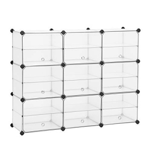 Sistem de depozitare modular, 9 cuburi Model Anders, Alb, 123x31x93 cm - Img 2