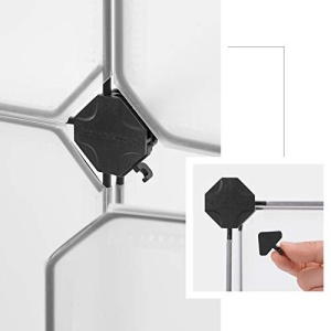 Sistem de depozitare modular din plastic, 12 cuburi Model Danny, Alb/Negru, 93x31x123 cm - Img 7