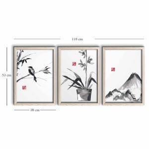Tablou, 3 bucati 3PKCT Multicolor 38x53 cm - Img 3