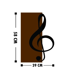 Tablou din lemn si metal Treble Nuc 39x58 cm - Img 3