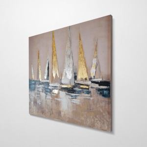 Tablou în ulei OPG45372 Multicolor 70x70x3 cm - Img 3
