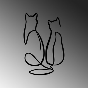 Tablou metalic Couple Negru 72x0.15x48 cm - Img 5