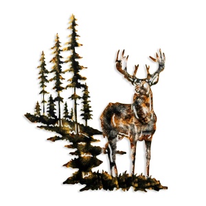 Tablou metalic Deer Multicolor 65x79 cm - Img 6