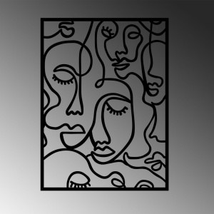 Tablou metalic Faces Negru 52x70 cm - Img 4