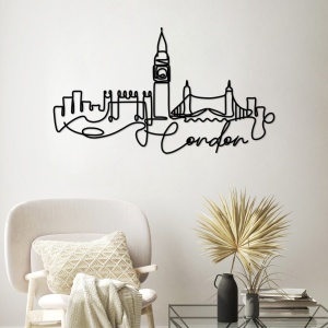 Tablou metalic London Negru 120x53x1.5 cm - Img 2