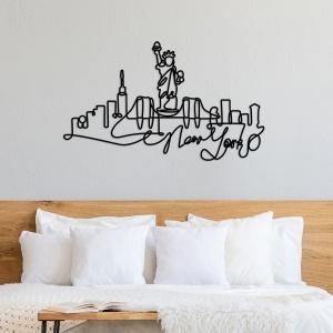 Tablou metalic Newyork Negru 120x67x1.5 cm - Img 2