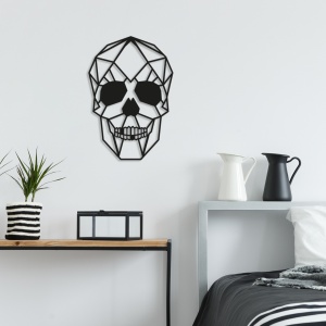 Tablou metalic Skull Negru 35x50 cm - Img 1