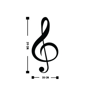 Tablou metalic Treble Negru 28x59 cm - Img 3
