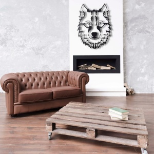 Tablou metalic Wolf Negru 38x50 cm - Img 4