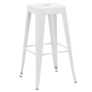 Taburet de bar pentru exterior, Model Utopia, culoare alb, Polipropilena, 42x42x76 cm