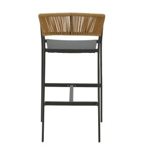 Taburet de exterior, Model Phoenix, culoare natural si antracit, rattan si textil, 53x58x103 cm - Img 6