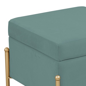 Taburet Panton, verde fistic/auriu, 40x40x36.5 cm - Img 3