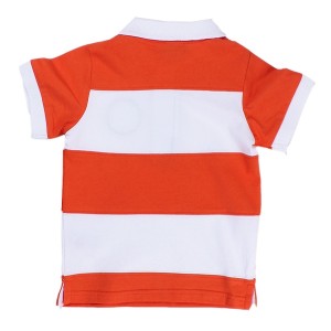 Tricou polo rosu cu dungi Newness - Img 2