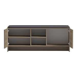 Bancă cu suport pantofi Zulla, stejar sonoma/negru, 110x37x43 cm - Img 2