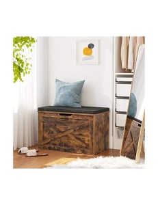 Banca de depozitare, Vasagle, ULHS056X01, Maro Rustic, 29.9 x 15 x 18 cm - Img 3