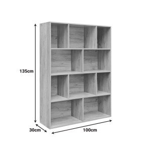Bibliotecă Evergin, stejar, 100x30x135 cm - Img 3