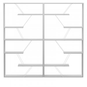 Biblioteca Pako World, Model Tars, 168x24x157 cm, Gri/Alb - Img 2