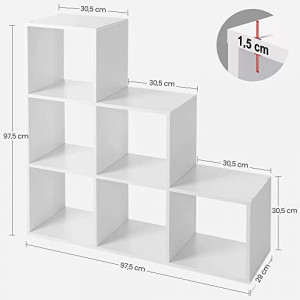 Biblioteca Vasagle, Model Bryce, 97.5x97.5x29 cm, Alb - Img 5