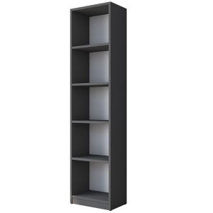 Birou cu Biblioteca Pako World, model Goldie, 160x161.8x45 cm, Antracit/Natural - Img 7