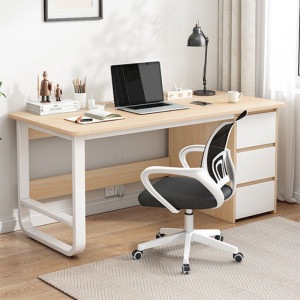 Birou cu sertar Salto MDF natural 120x48x74cm - Img 2