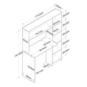 Birou HA104 Stejar 113.2x141.8x40 cm - Img 11