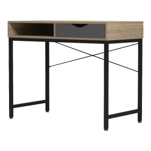Birou Model Kama, Stejar sonoma/Gri/Negru, 95x48x76 cm - Img 3