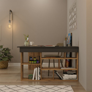 Birou Rosaline Oak - Walnut 120x129x72 cm - Img 6
